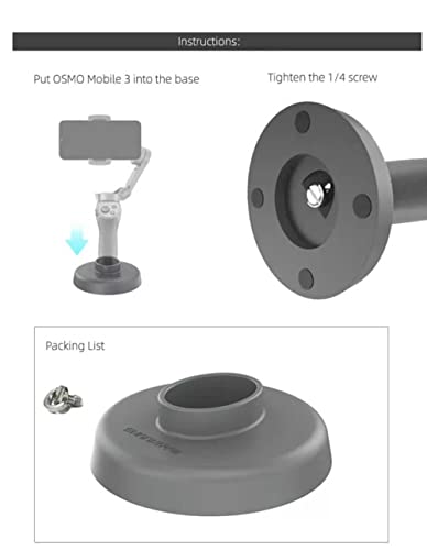 Sunnylife Support Base for Osmo 3 & Om 4 Compatible with DJI Osmo 3 & Om 4 Round Base Support Accessories GetZget