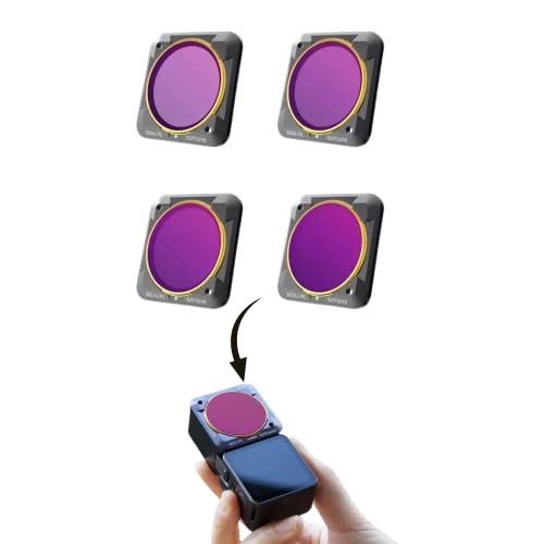 Filters 4 in 1 Set for DJI Action 2 Camera Nd Filters(ND4/PL,ND8/PL,ND16/PL,ND32/PL) (4 in 1 Ndpl Filters Set) GetZget