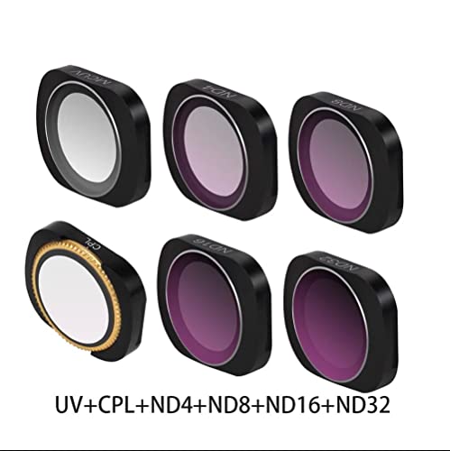 Lens Filters Combo for DJI Osmo Pocket & DJI Osmo Pocket 2 Nd Filters (6 in 1 Set(MCUV, CPL, ND4, ND8, ND16, ND32)) GetZget