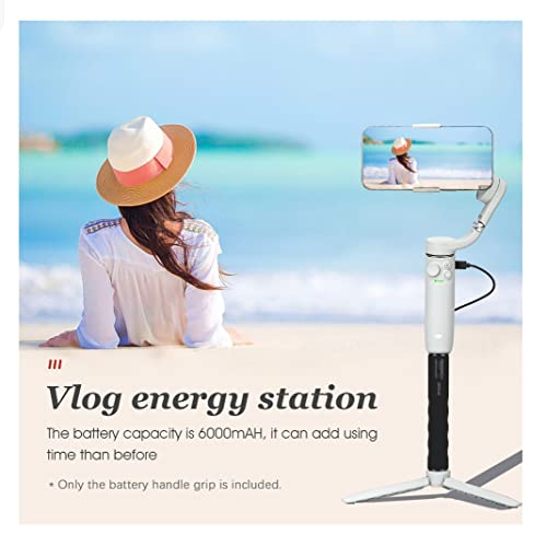 Action Camera Hand Grip Holder For DJI Osmo Action/ Pocket, Insta360 One R/ One RS, Gopro Hero 8/ 9/ 10 Handle Grip with Power Bank 6000Mah