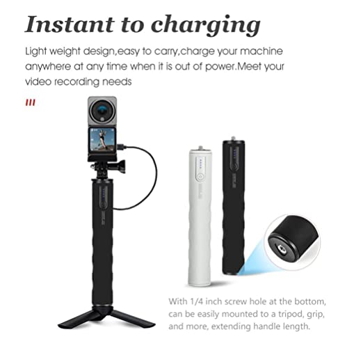 Action Camera Hand Grip Holder For DJI Osmo Action/ Pocket, Insta360 One R/ One RS, Gopro Hero 8/ 9/ 10 Handle Grip with Power Bank 6000Mah