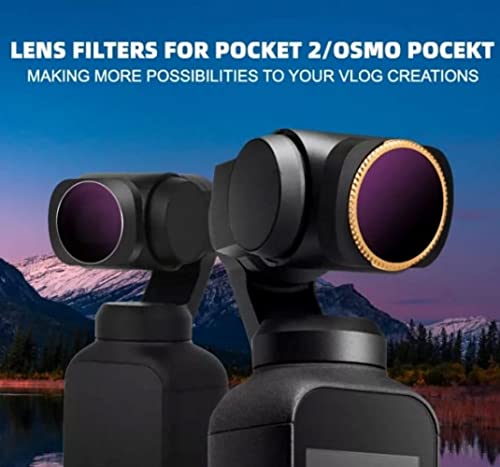 Lens Filters Combo for DJI Osmo Pocket & DJI Osmo Pocket 2 Ndpl 8,16, 32, 64 Filters (4 in1 Set(NDPL)) GetZget