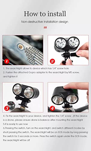 Led Search Lights For Dji Mavic Mini, Mini 2/FPV/ Air 2 & Air 2/ Mini 3 Pro Om 4/ Om 5/ Mavic 2 Pro/Mavic Air 2S/ Mavic 3 GetZget