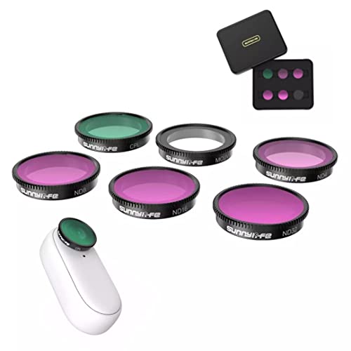 Sunnylife Optical Glass Camera Lens Filter Professional 6 in 1 Filters Set Compatible with Insta360 GO 2 Accessories(MCUV+CPL+ND4+ND8+ND16+ND32) GetZget