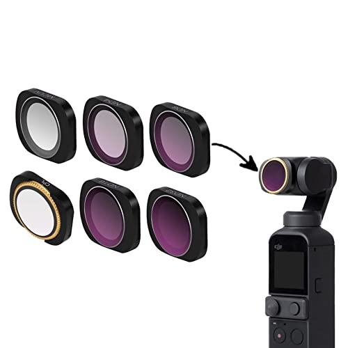 Lens Filters Combo for DJI Osmo Pocket & DJI Osmo Pocket 2 Nd Filters (6 in 1 Set(MCUV, CPL, ND4, ND8, ND16, ND32)) GetZget
