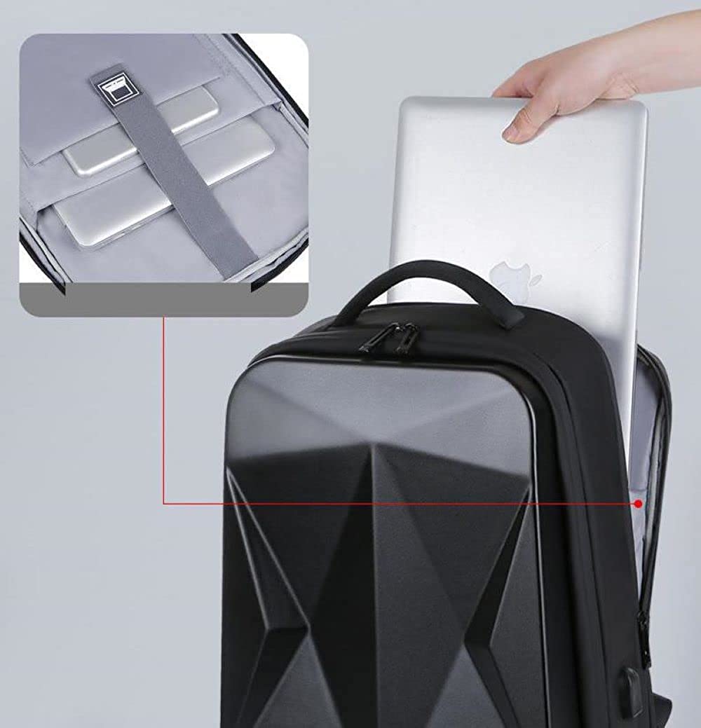 Laptop Carrying Case Bag For College/ Office/ Travel/ Outdoors Fashion Hard Case Backpack With Charging Port & Number Lock GetZget