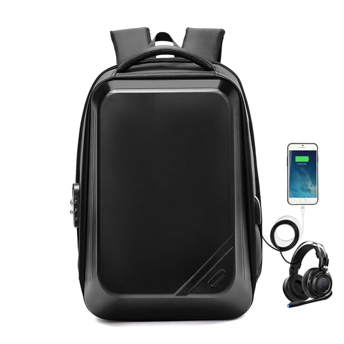backpack with laptop pocket hard case Laptop Bag with inbuilt charger and earphone jack/ Antitheft backpack Hard case
