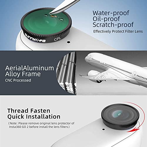 Sunnylife Optical Glass Camera Lens Filter Professional 6 in 1 Filters Set Compatible with Insta360 GO 2 Accessories(MCUV+CPL+ND4+ND8+ND16+ND32) GetZget