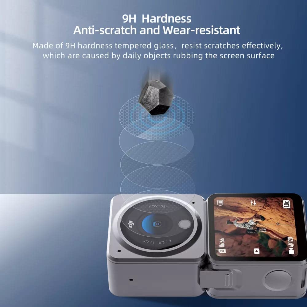 Tempered Glass For Dji Action 2 Camera Screen Protector Scratch Guard 9H Super Hard2.5D Curve (Pack Of 2) GetZget