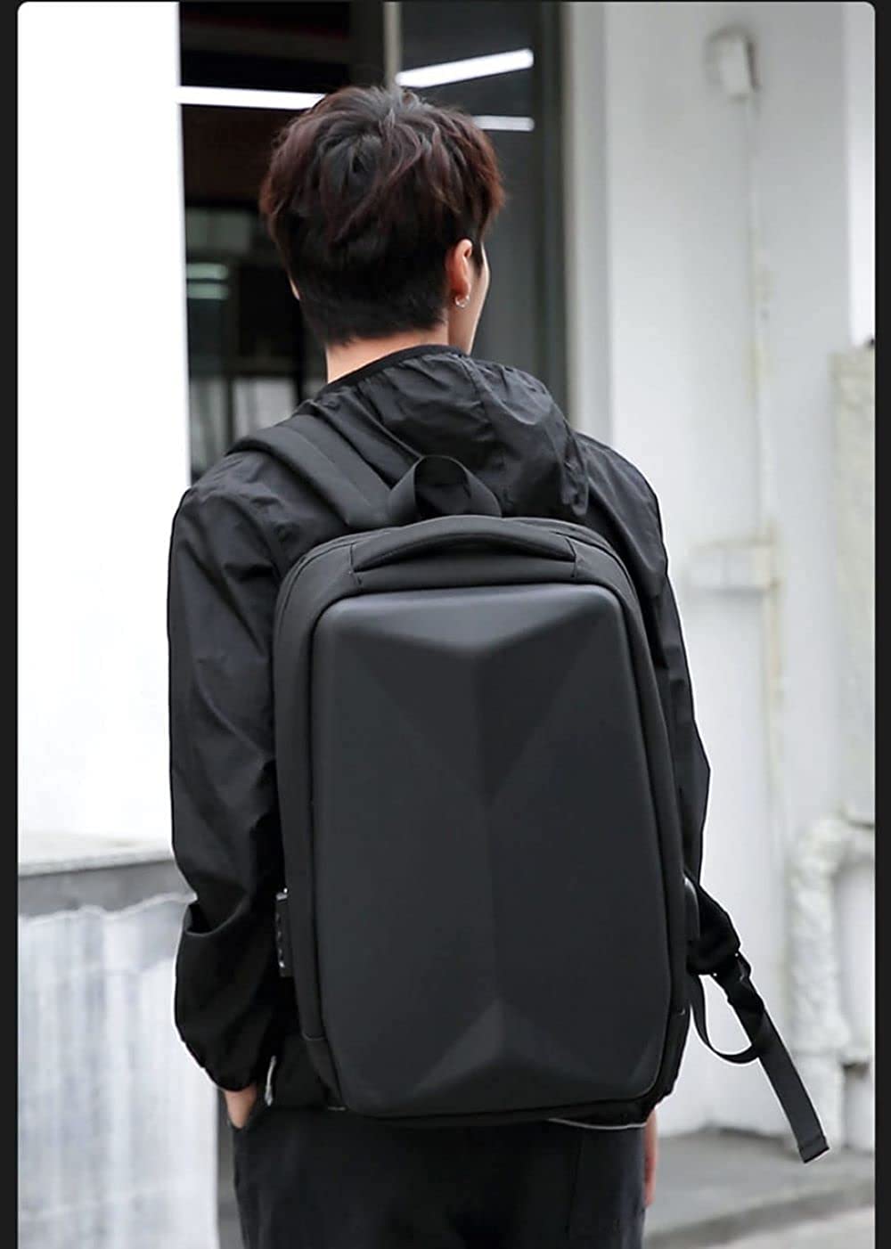 Laptop Carrying Case Bag For College/ Office/ Travel/ Outdoors Fashion Backpack With Charging Port & Number Lock GetZget