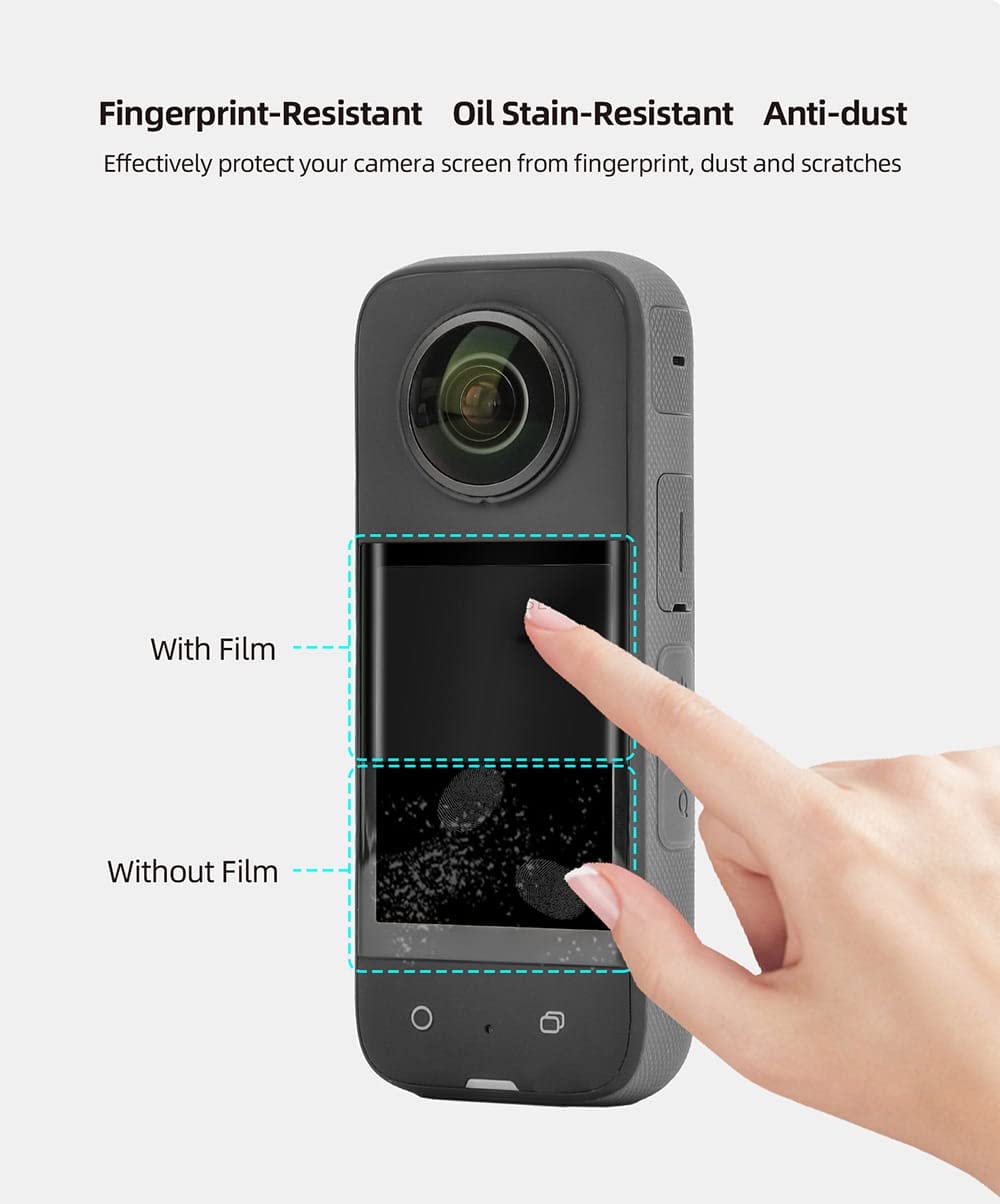 Tempered Glass Film for Insta360 One X3 HD 3D Curved Screen, Dust, Scratch Guard Protective Accessories (2 Films) GetZget