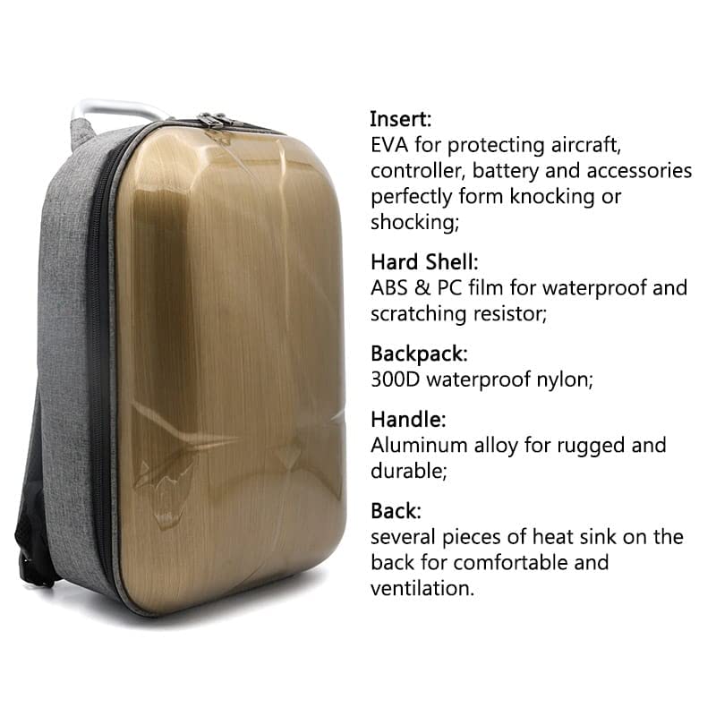 Carrying Case Backpack Bag For Dji Mavic Air 2/ Air 2S Protective Backpack Bag (Gold) GetZget