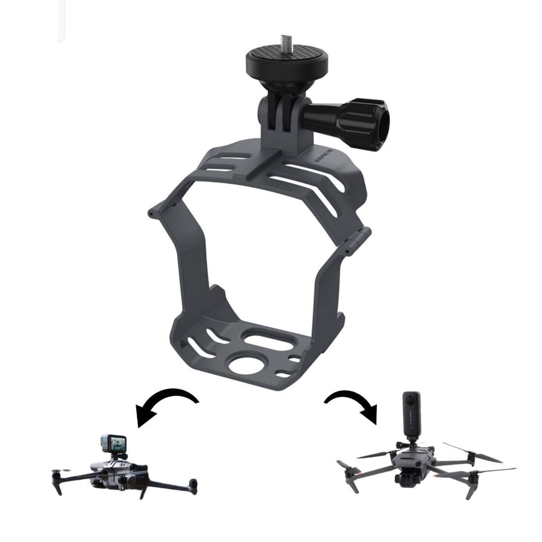 Action Camera Holder Mount For DJI Mavic 3 Accessories Mount for Gopro/ Insta360 One R/ One X2, DJI Osmo Action/ Action 2 Cameras GetZget