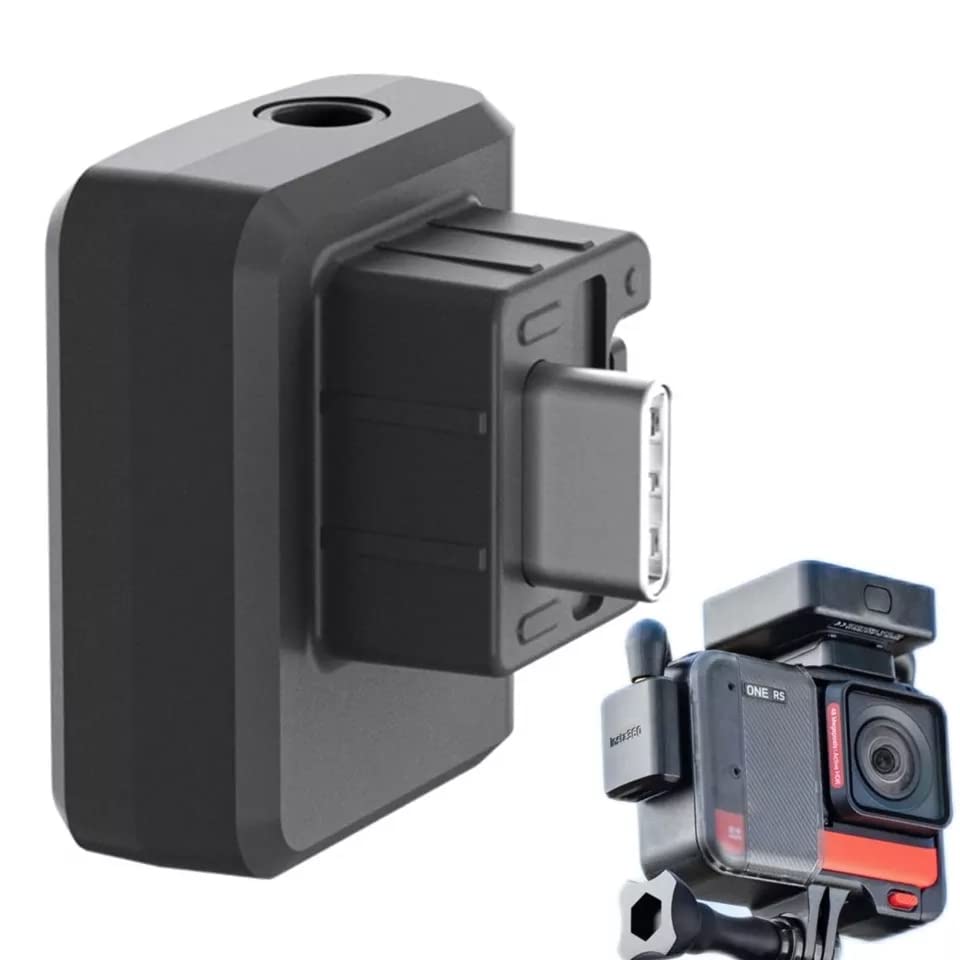 Mic Adapter for Insta360 One RS Cynova Action Camera Accessories (Horizontal) GetZget