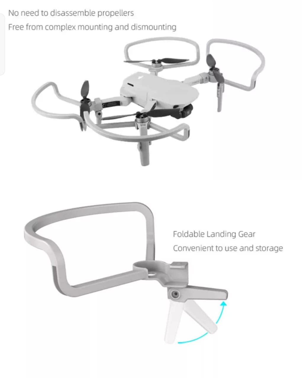 Props Guard For DJI Mavic Mini/Mini 2/ Mini SE Propeller Guard with Height Extender Built-in GetZget