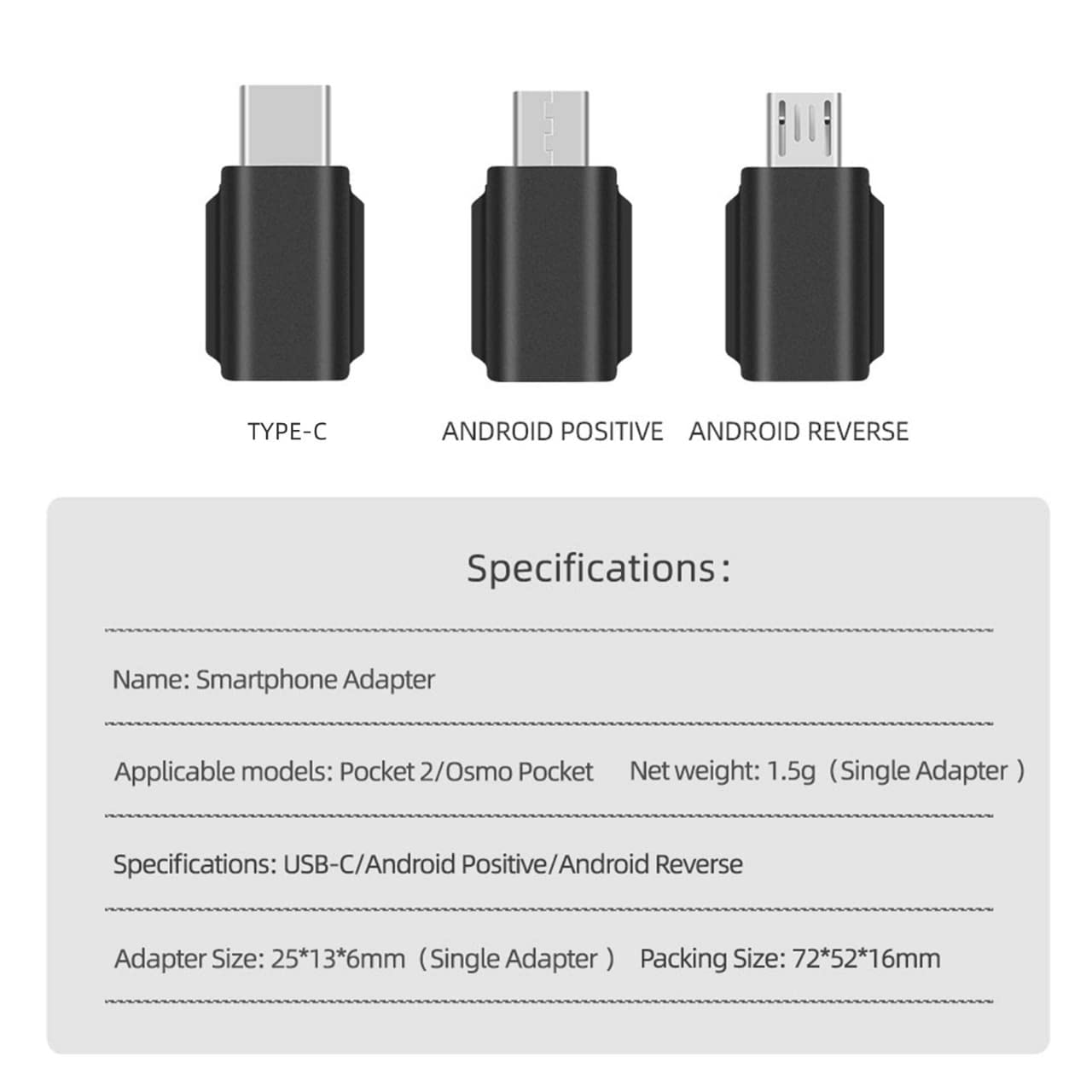 Pocket Mount Adapter for DJI Osmo Pocket and Pocket 2 Mobile Phone Adapter High Speed Data Connector Accessories GetZget