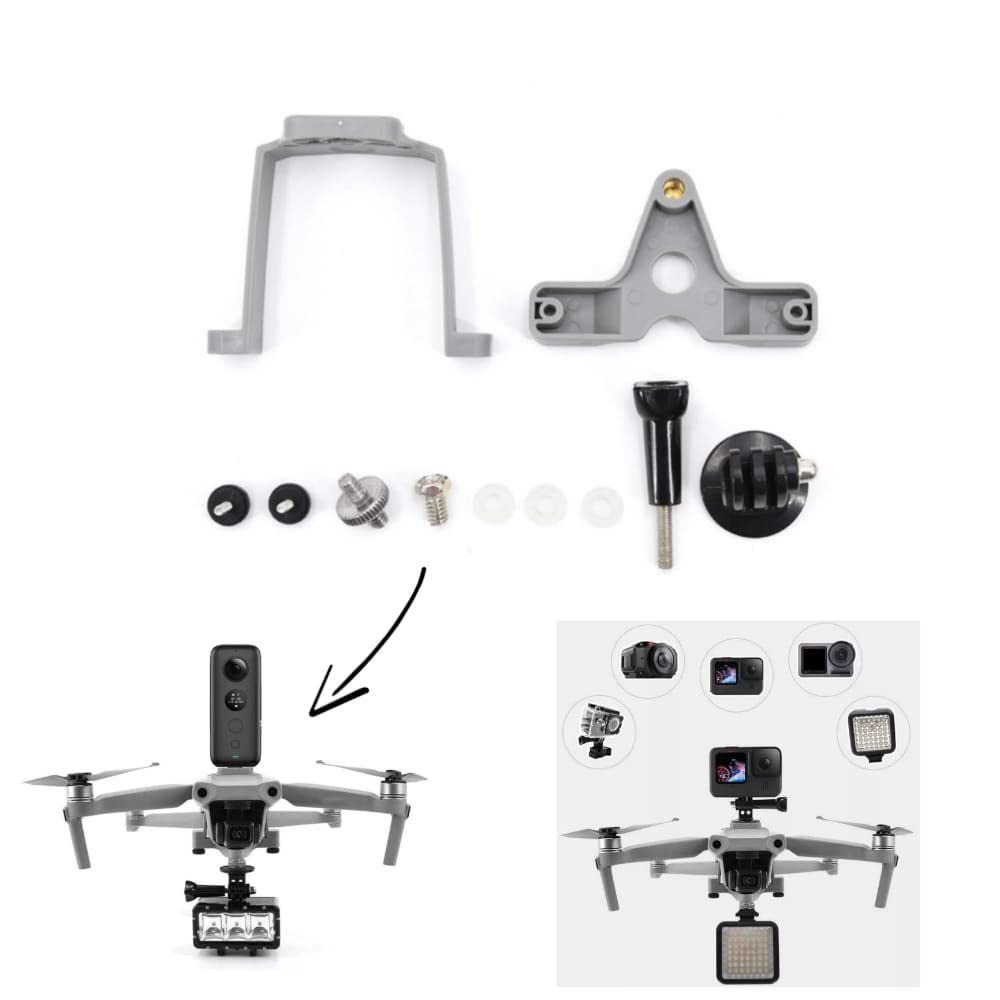 Multifunctional Camera Mount Compatible with DJI Mavic Air 2/ Air 2S Action Camera Mount Use with Gopro/ Insta360/ Searchlights/ W49 Led Lights GetZget