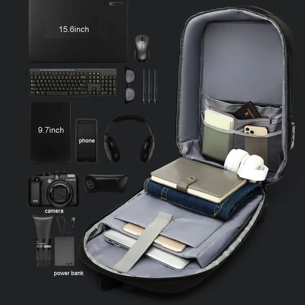 Laptop Carrying Case Bag For College/ Office/ Travel/ Outdoors Fashion Backpack With Charging Port & Number Lock GetZget