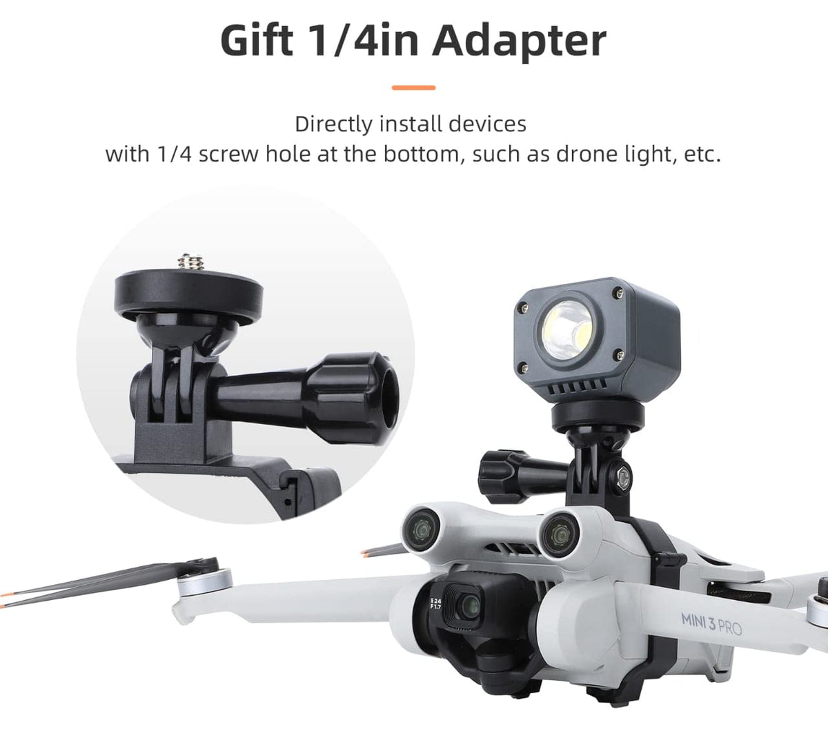 Action Camera Mount for DJI Mini 3 Pro (GoPro, Insta360, Osmo Action) (view 2)