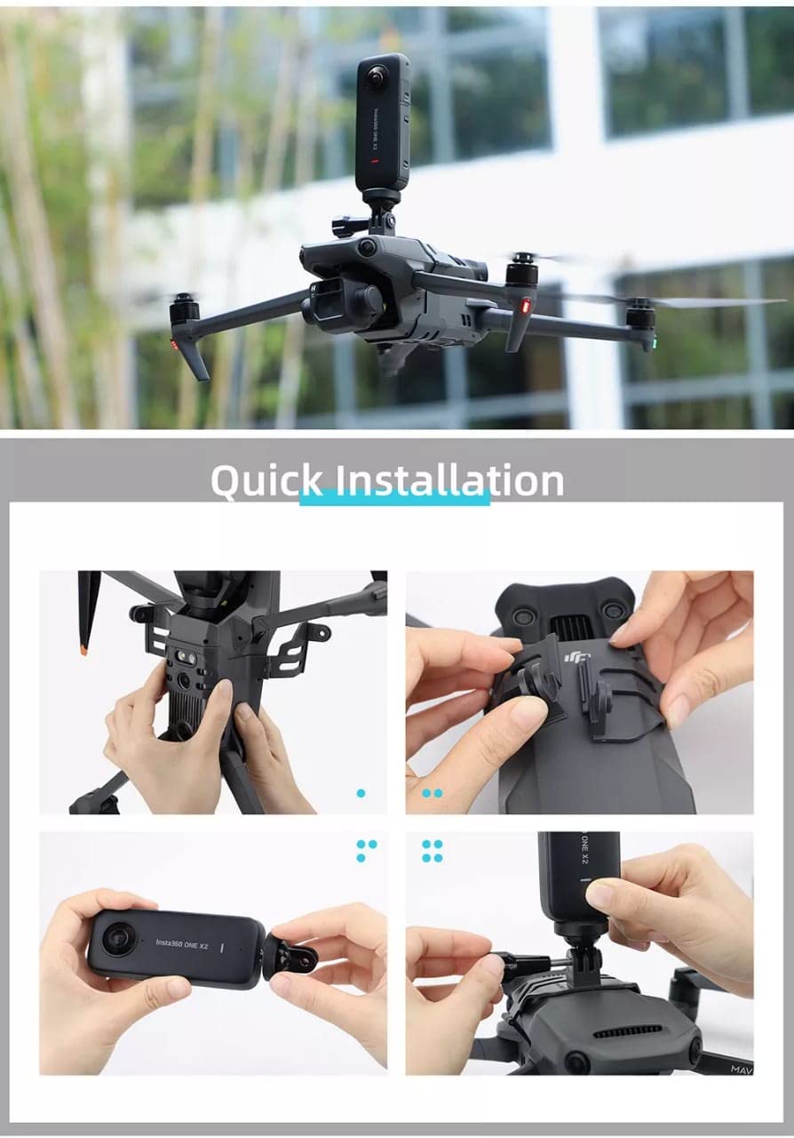 Action Camera Holder Mount For DJI Mavic 3 Accessories Mount for Gopro/ Insta360 One R/ One X2, DJI Osmo Action/ Action 2 Cameras GetZget