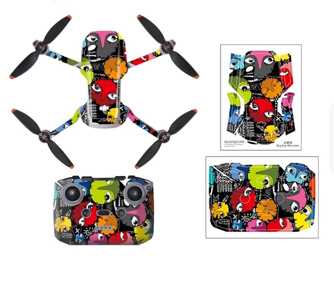 Drone & Remote Controller Decal Vinyl Skins Cover Scratch-Proof Skin Sticker for DJI Mavic Mini 2 Accessories GetZget
