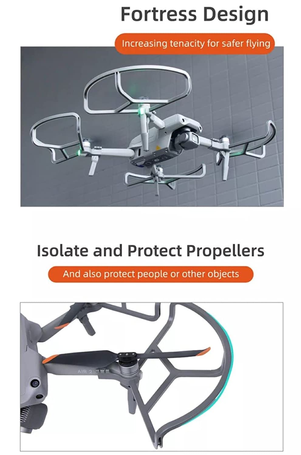 Propeller Guard For DJI Mavic Air 2/ Mavic Air 2S with inbuilt Height Extender (Pattern 1) GetZget