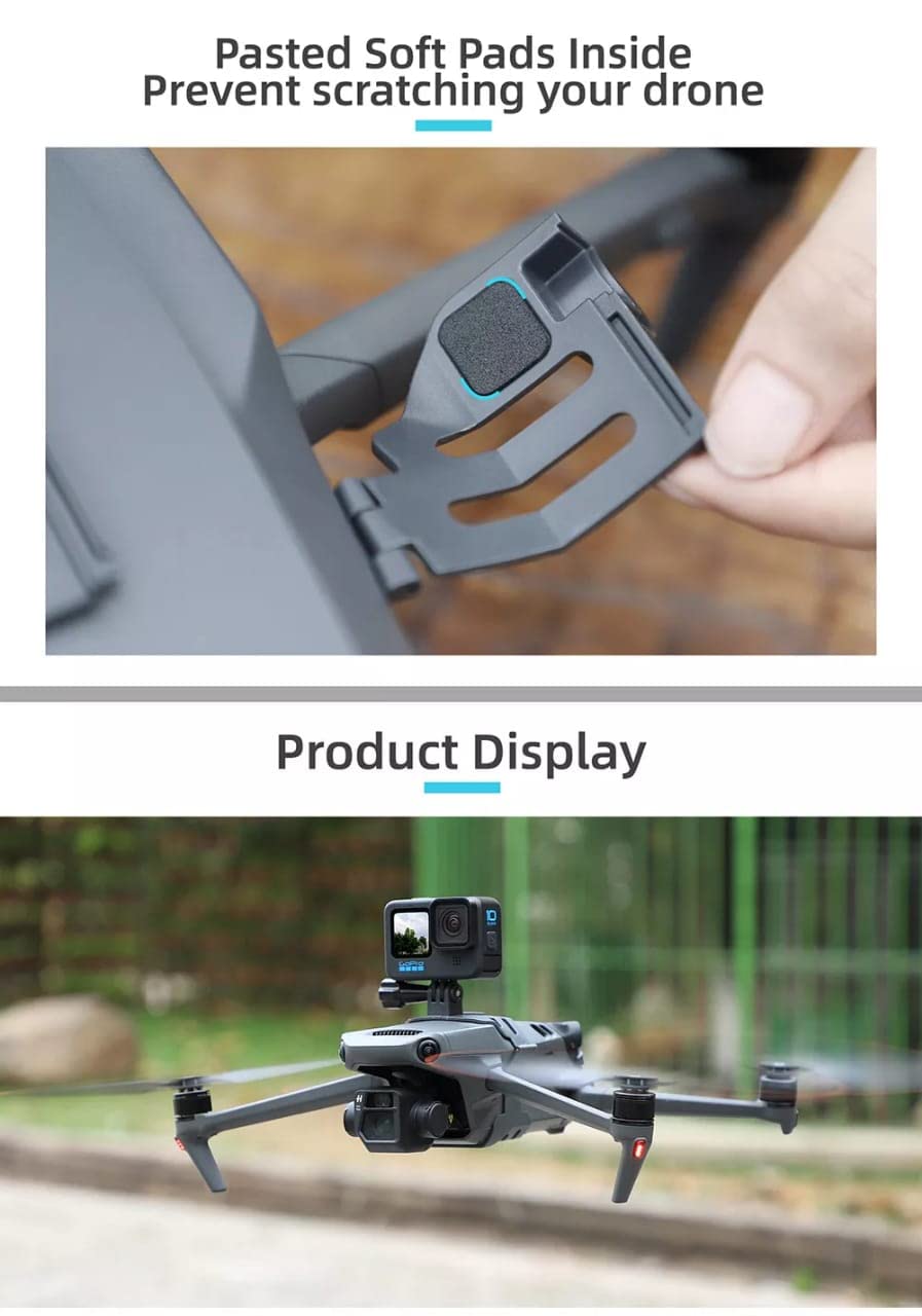 Action Camera Holder Mount For DJI Mavic 3 Accessories Mount for Gopro/ Insta360 One R/ One X2, DJI Osmo Action/ Action 2 Cameras GetZget