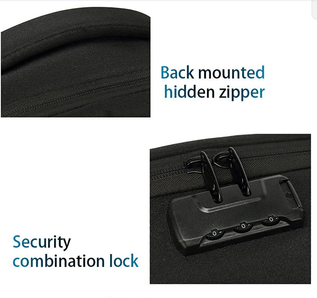 Waterproof Hard Case Laptop Backpack with Charging Port and Number Lock (view 3)