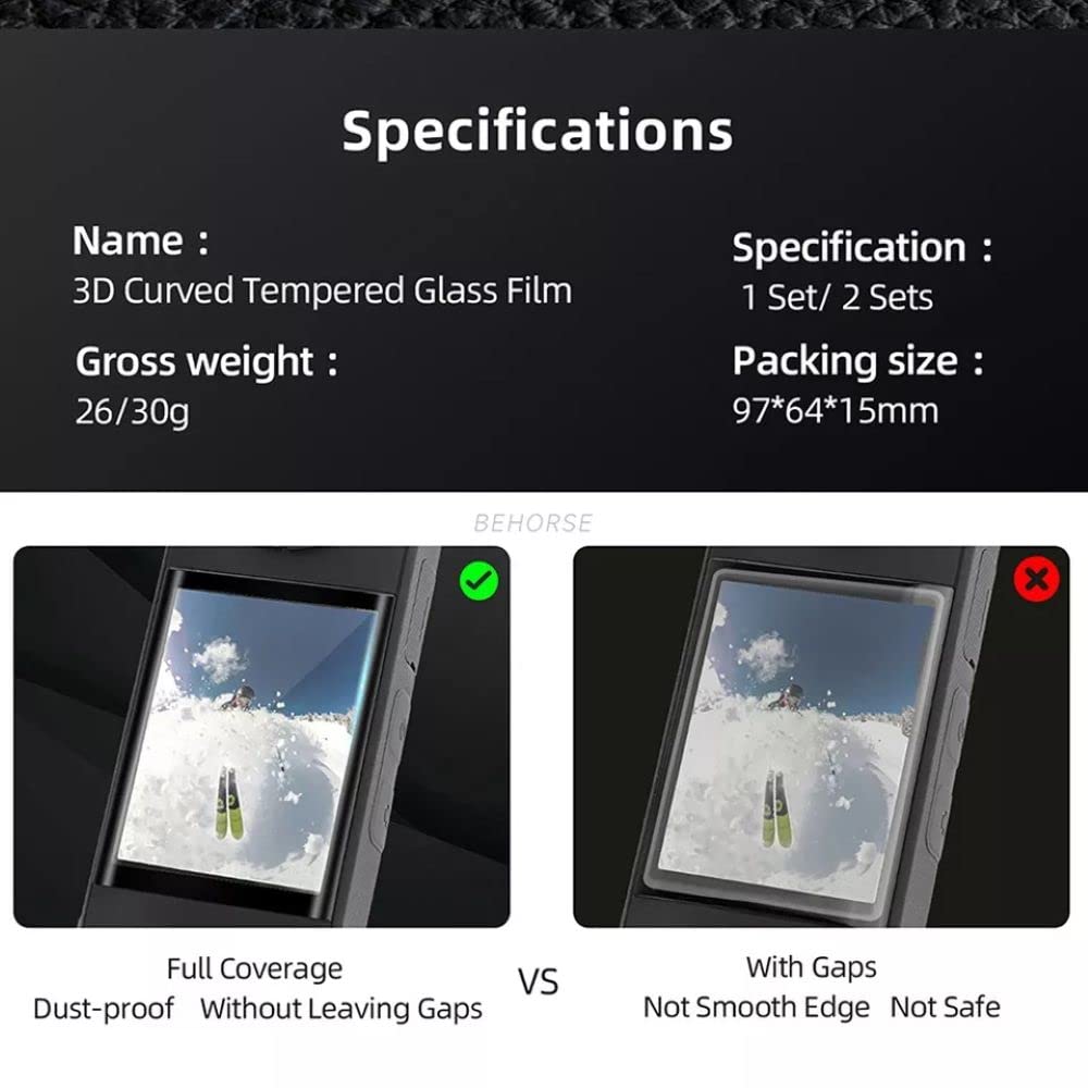 Tempered Glass Screen Protector for Insta360 One X3 (Pack of 2) (view 3)