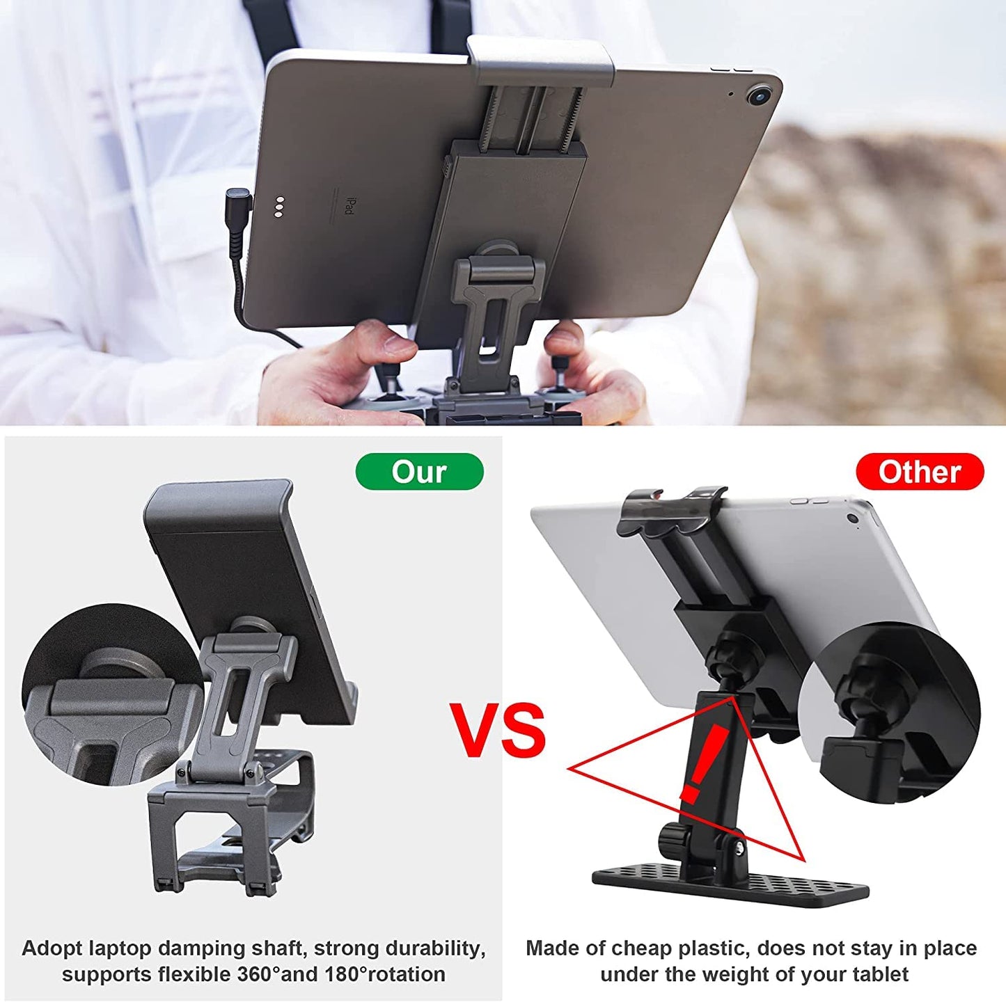 Tablet Holder for DJI Mavic 3/Mini 3 Pro/Mavic Air 2S, Mini 2 Tablet/ IPad Mount, Adjustable Mount holder For N1RC GetZget