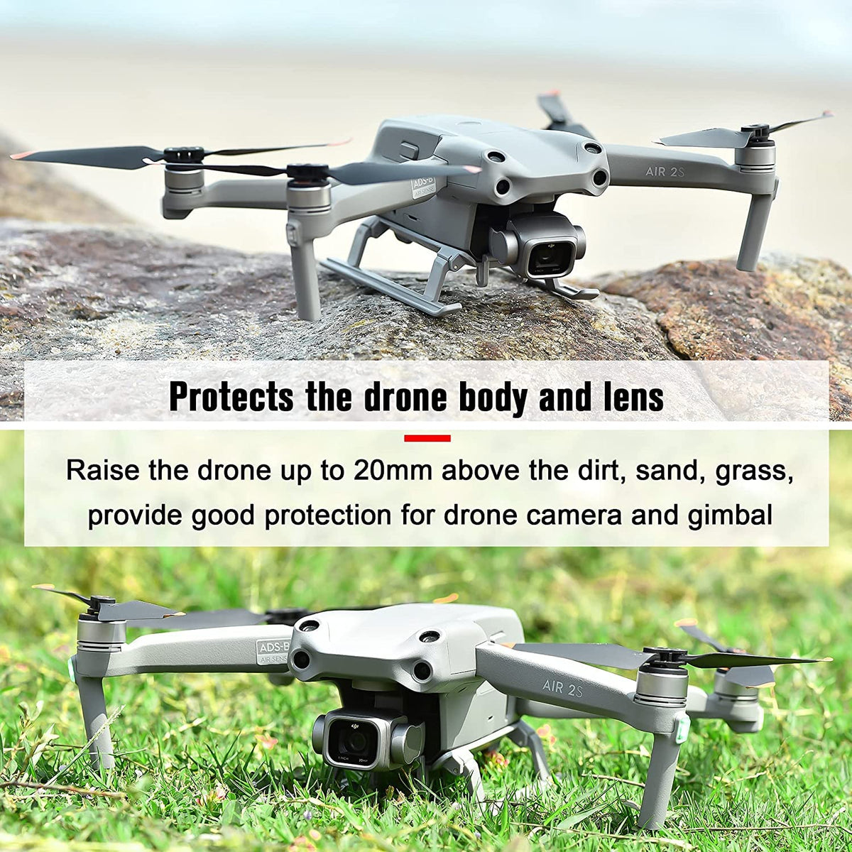 Foldable Landing Gear Height Extender for DJI Air 2S and Mavic Air 2 (view 6)