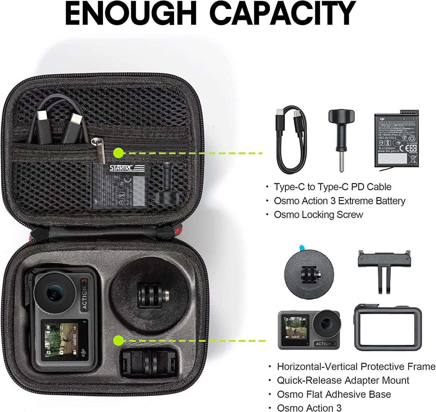 Carrying Case for DJI Osmo Action 3 Camera Accessories GetZget
