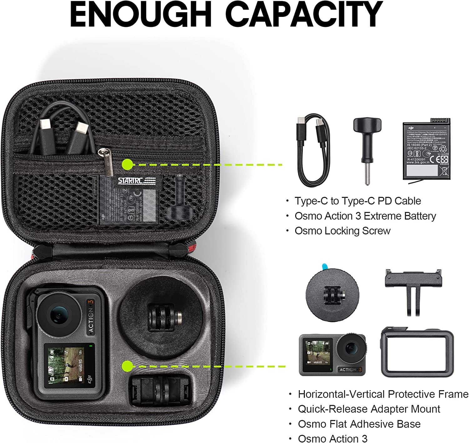 Carrying Case for DJI Osmo Action 3 Camera Accessories GetZget