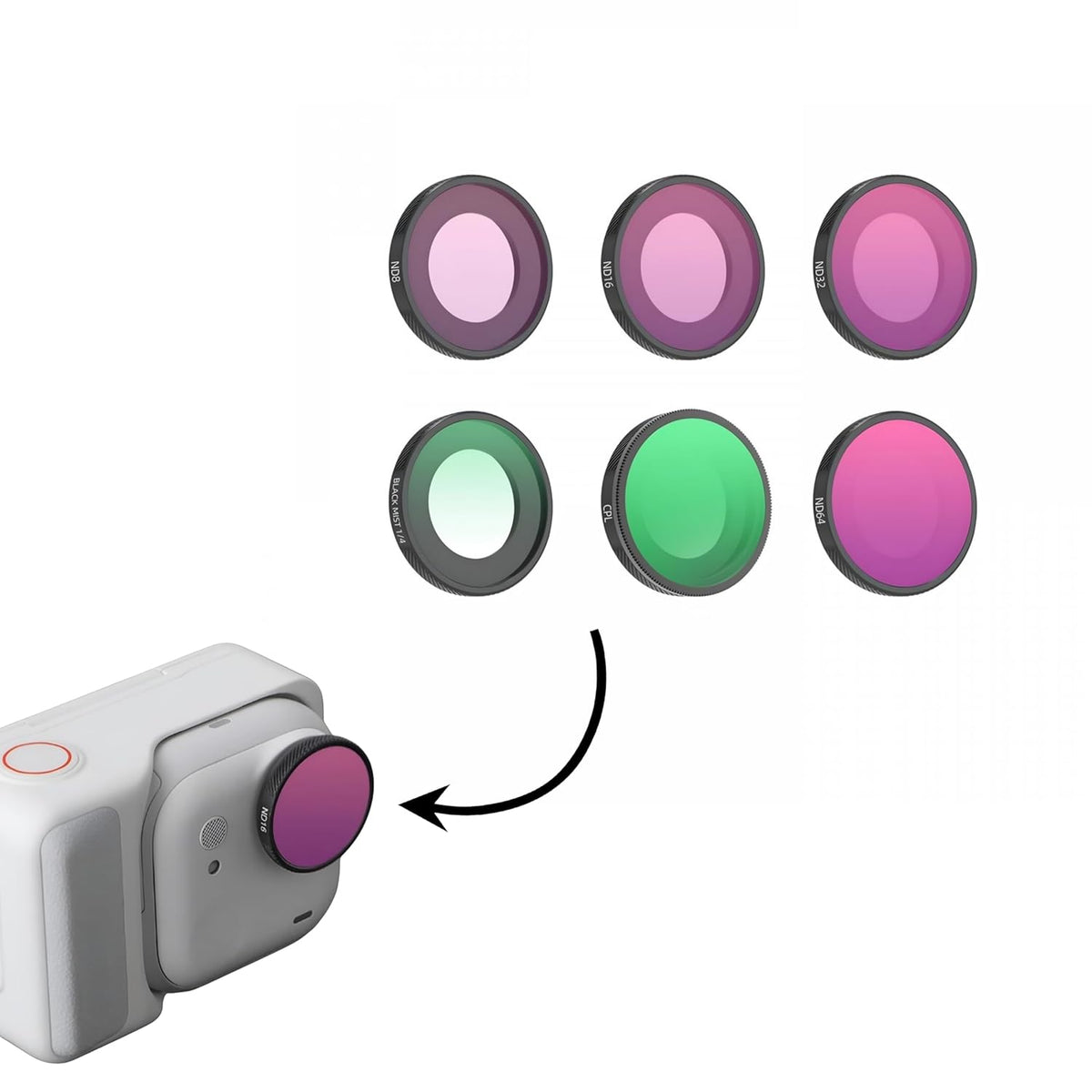 6-in-1 ND Filter Set for Insta360 GO Ultra (Multi-Coated German Glass)