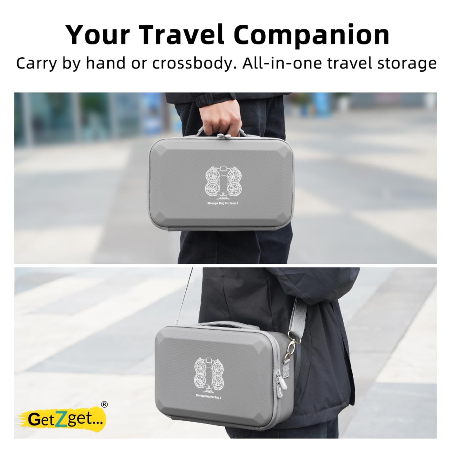 GetZget® Bag for DJI Neo 2 & Accessories Compact Travel Protection PU Case (Neo 2 Combo Bag)