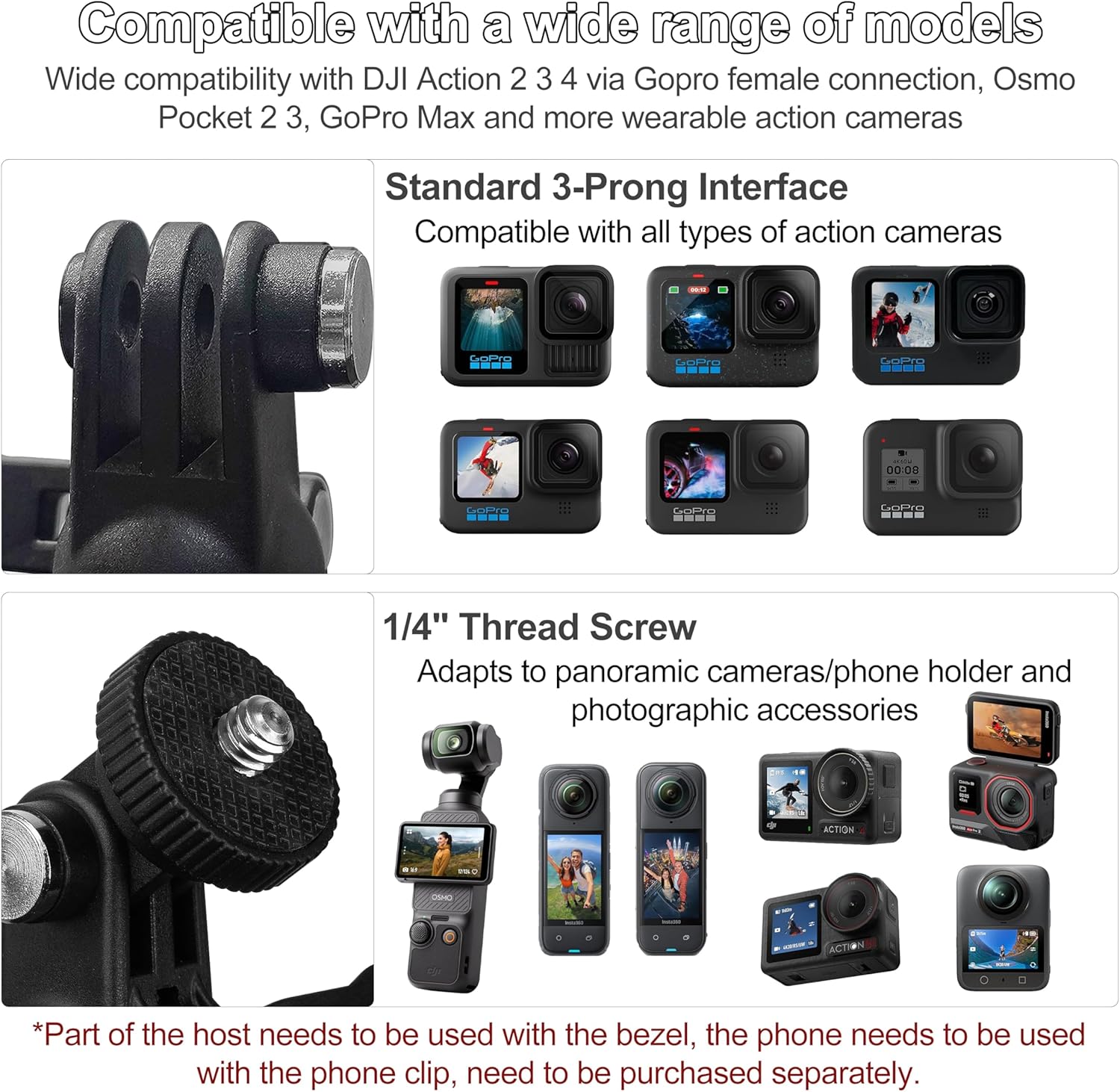 Magnetic Backpack Mount Clip, Universal 360° Swivel Action Camera Clip 