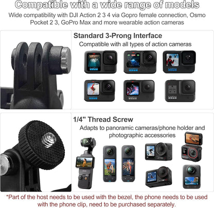 Magnetic Backpack Mount Clip, Universal 360° Swivel Action Camera Clip 