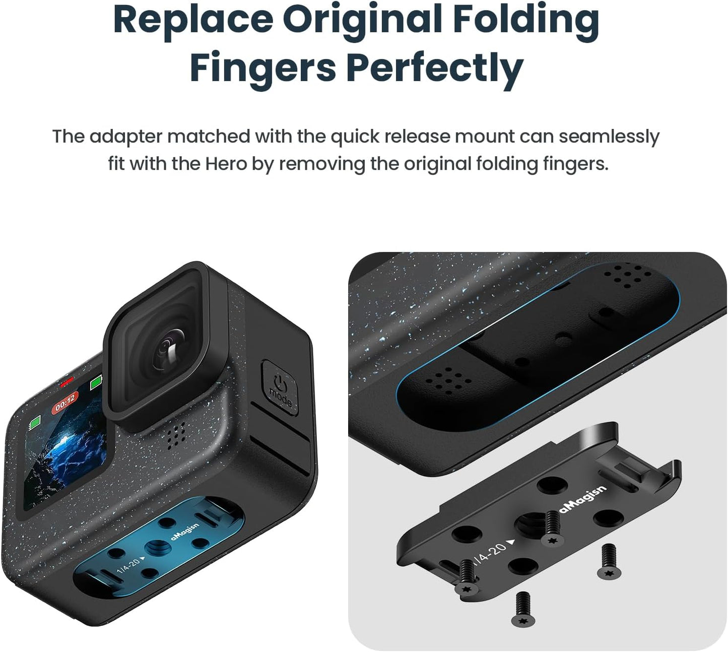 Magnetic Quick Release Mount for Go pro 12/11/10/9/8/11 Mini/Max