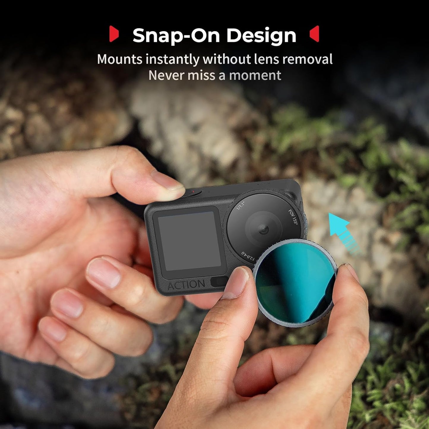 SmallRig 1/4 Black Mist Filter for DJI Osmo Action 6, Snap On Black Diffusion 1/4 Filter