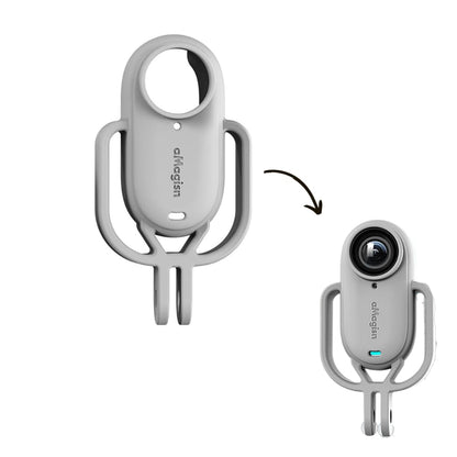 Vertical Mount Cover for insta360 Go 3 Silicone Case Shockproof Designed Mount Frame 1/4 Thread Adapter Install on DJI Drone, Bike, Cycle, Helmet Camera Protection Accessories