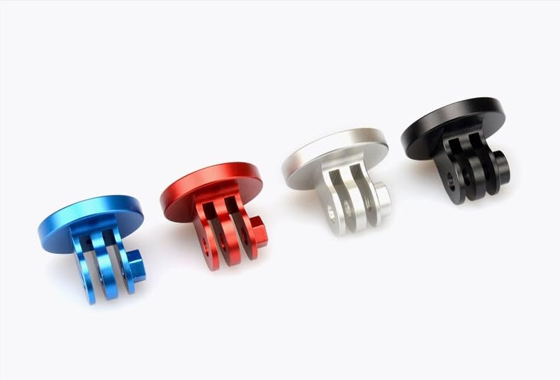 Aluminum Screw Tripod Mount Adapter+Screw nut For Gopro Hero, Sjcam Xiaomi, Yi, DJI Osmo Action Camera Accessories (Blue)