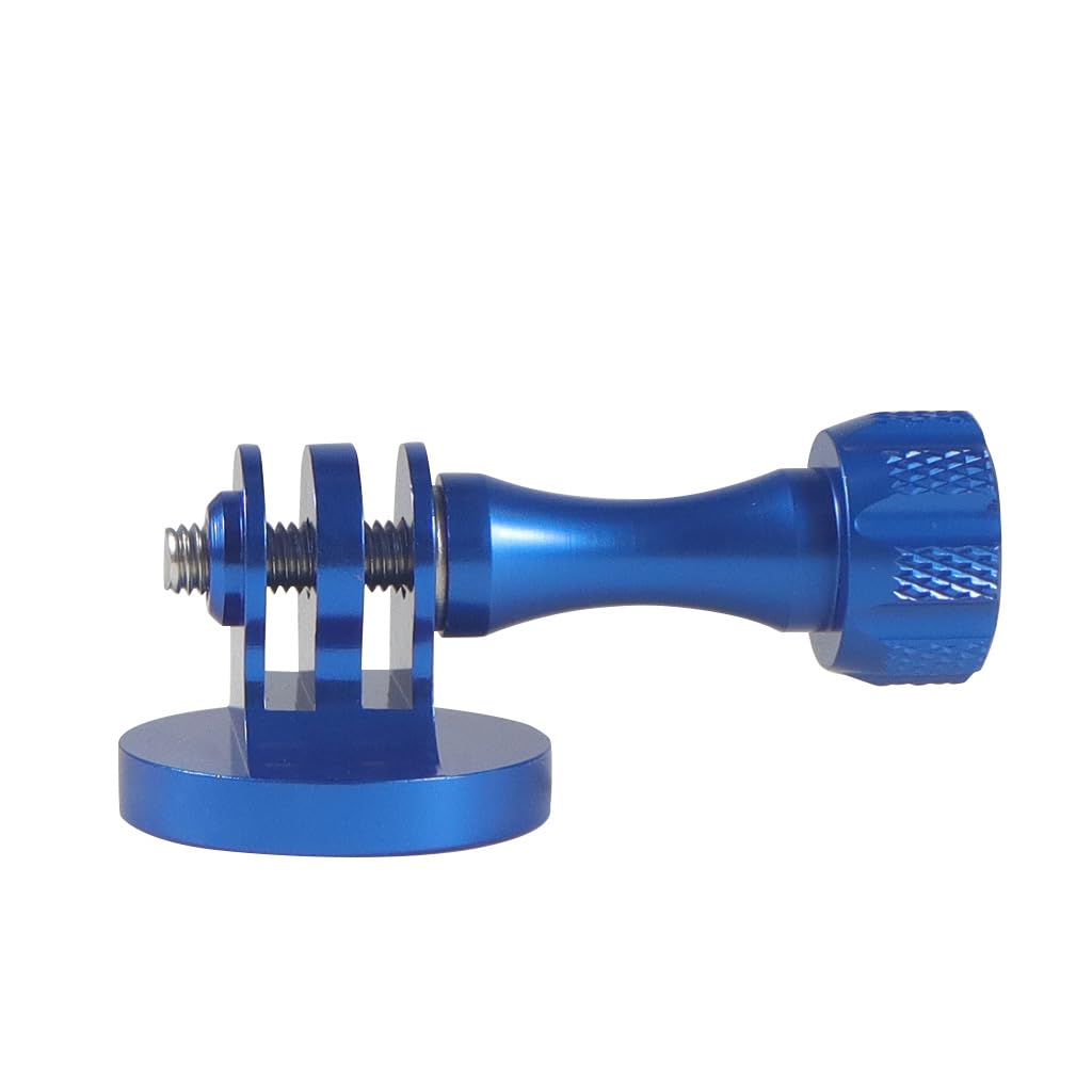 Aluminum Screw Tripod Mount Adapter+Screw nut For Gopro Hero, Sjcam Xiaomi, Yi, DJI Osmo Action Camera Accessories (Blue)
