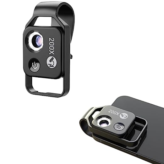 200X Macro Microscope Lens for Mobile Phones with CPL and LED Light