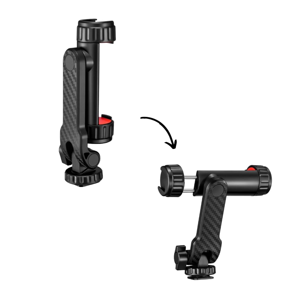 360° Adjustable Hot Shoe Phone Holder Mount for DSLR Camera and Tripod