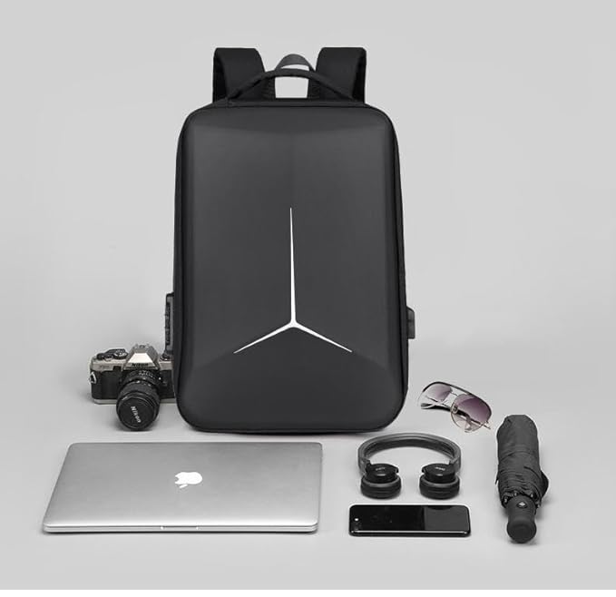 Laptop Carrying Case Bag Multipurpose Fashion Hard Case Backpack for School/College/Office With USB & Type-C Charging Port & Number Lock