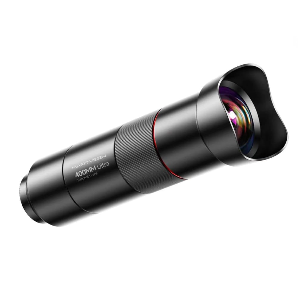 Martvsen 25X Telephoto Lens (17mm) for Smartphones with Tripod and Remote (Silver)
