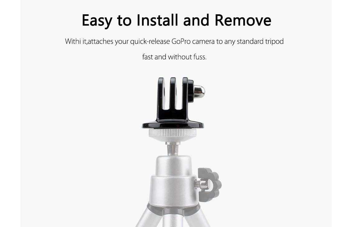 GetZget® Aluminum Screw Tripod Mount Adapter For Gopro Hero, insta360, DJI Osmo Action Camera Accessories (Silver)
