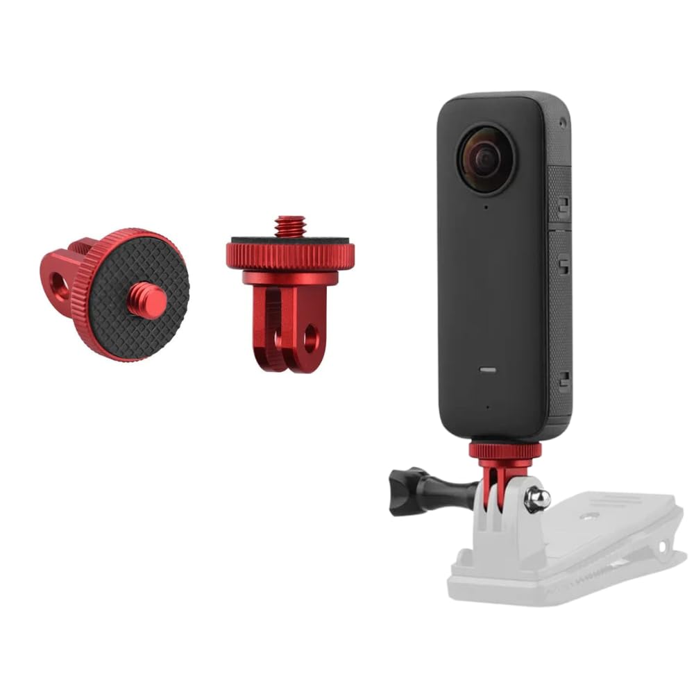 1/4 Screw Mount Adapter for Insta360 X5/X4/X3, DJI Osmo 360, Pocket 3 (Red) (view 5)
