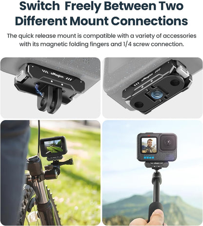Magnetic Quick Release Mount for Go pro 12/11/10/9/8/11 Mini/Max