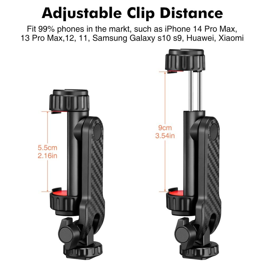 360° Adjustable Hot Shoe Phone Holder Mount for DSLR Camera and Tripod (view 4)